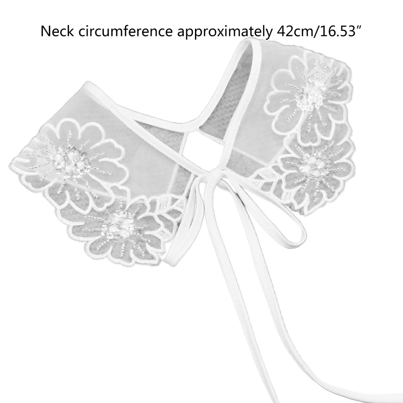 Khăn Choàng Cổ Giả Ren Thêu Hoa Xinh Xắn Thời Trang