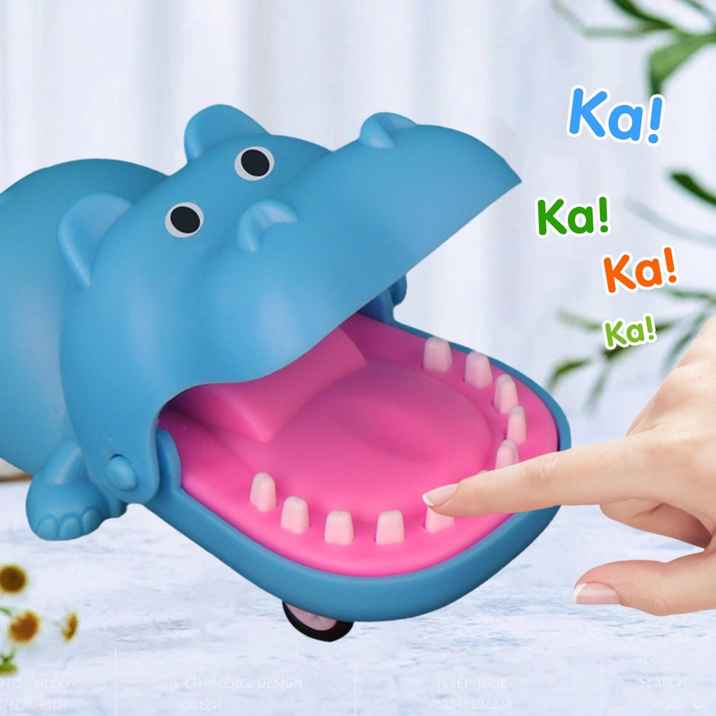 Đồ Chơi Hình Hà Mã Hoạt Hình Mini Cắn Ngón Tay Vui Nhộn Cho Bé