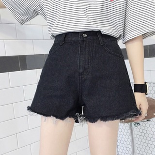 Quần short cạp cao rách gấu