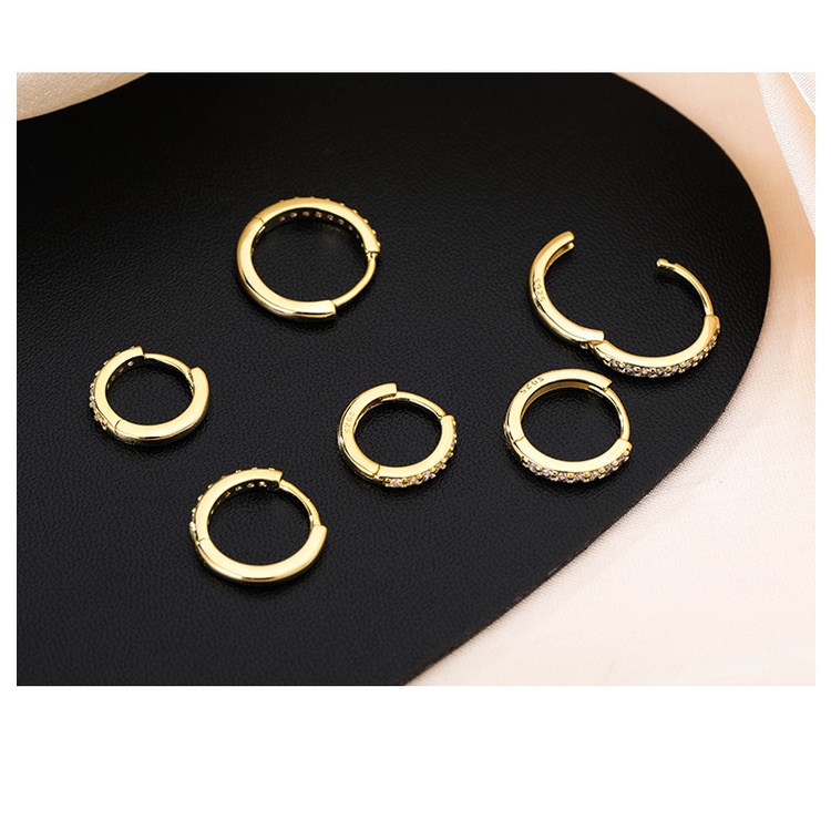 Khuyên Tai Nữ Khuyên Tai Tròn Hoa Tai Kim Loại Mạ Vàng 14k Đính Đá Sang Trọng Cho Nữ