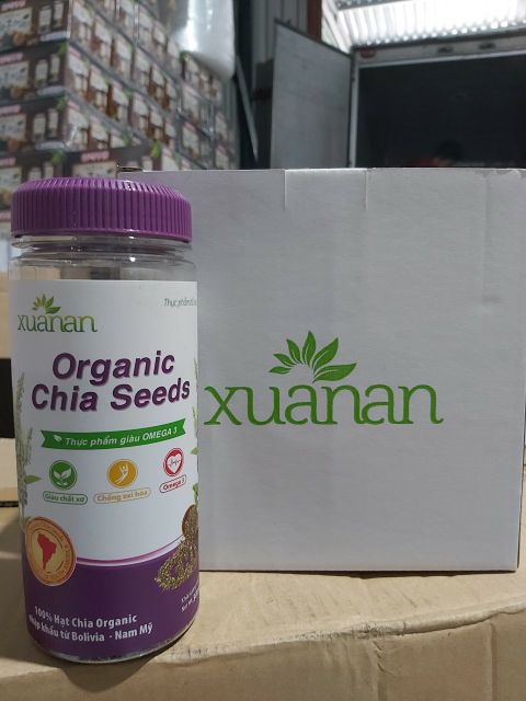 (quà 1 bịch yến mạch hữu cơ) Bịch Hạt chia Organic Xuân An bịch 300g Tặng  bịch yến mạch