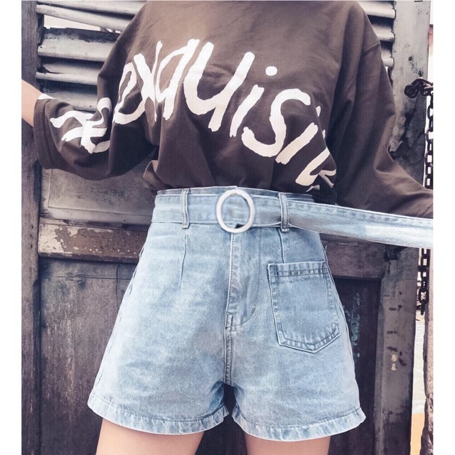 Quần sooc bò kèm đai túi nổi | BigBuy360 - bigbuy360.vn