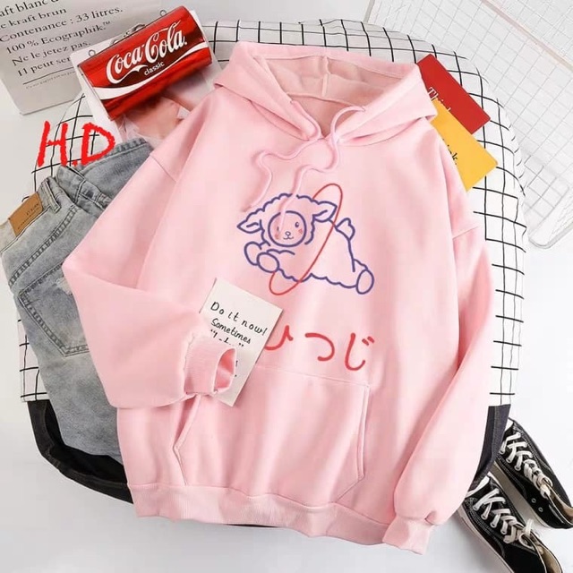 Áo hoodie cừu chữ Nhật HDA1119