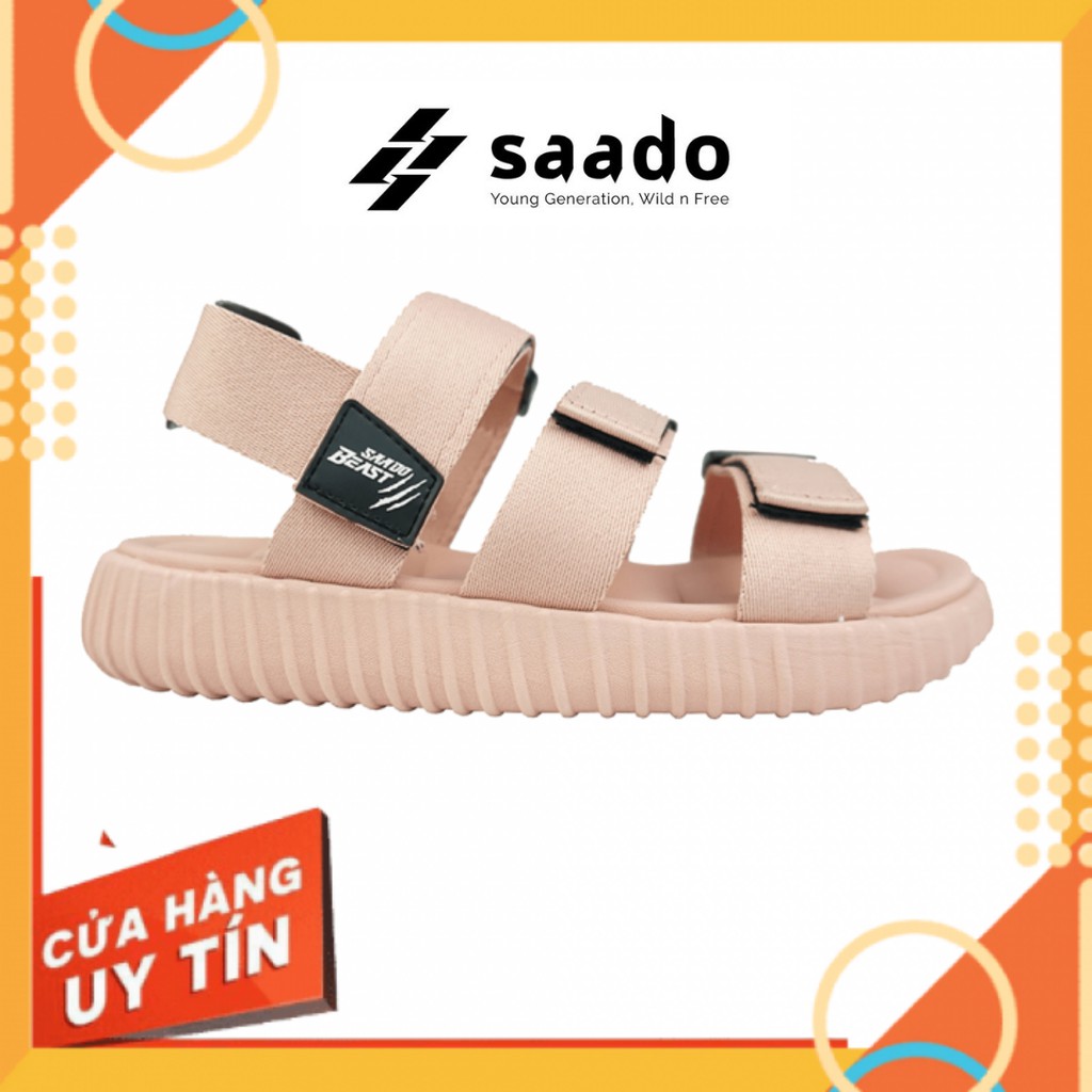 Dép sandal nữ SAADO hồng phấn đi học, đi chơi [HÀNG CHÍNH HÃNG]