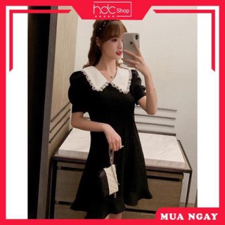 Đầm bigsize công sở - 🍒 Đầm suông phối ren cổ Bigsize 60-85 ký