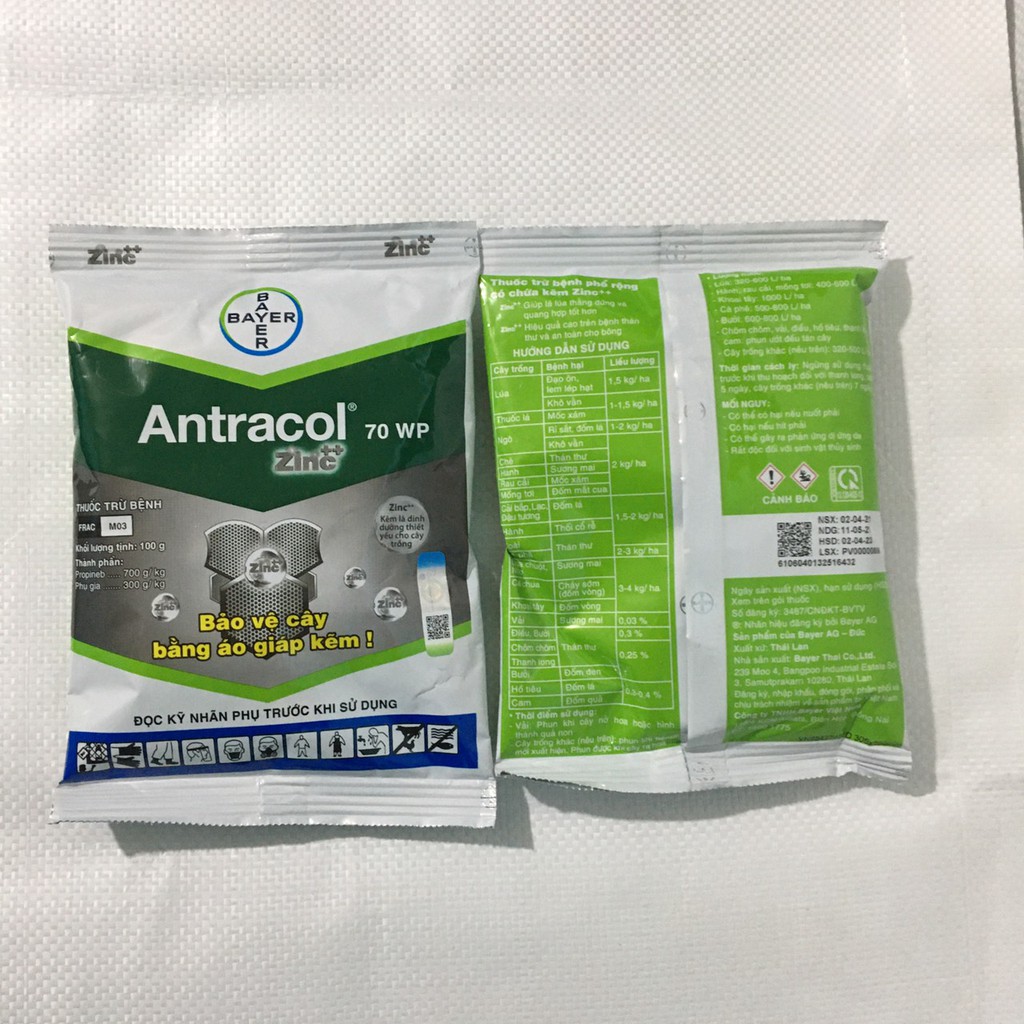 Antracol 70wp gói 100g - Thuốc Trừ Bệnh Tạo Áo Giáp Kẽm Bảo Vệ Cây