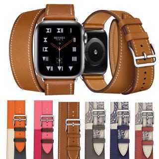 Apple watch Leather Double Band 44mm 40mm 42mm 38mm  For iwatch 5 4 3 2 Strap Accessories Bracelet