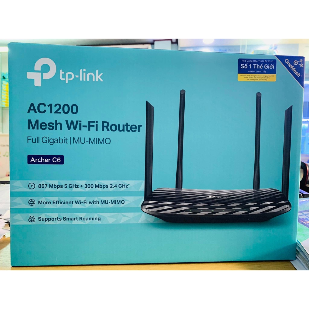 Phát Wifi TP-Link Archer C64 Mumimo Gigabit AC1200 Router Wifi B/G/N/Ac 2.4ghz/5ghz Băng Tần Kép - Chính Hãng