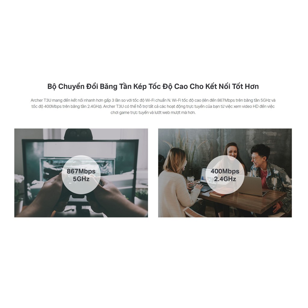 Bộ Thu Wifi TP-Link Archer T3U MU-MIMO Mini AC1300 Băng Tần Kép - Cổng USB 3.0 - Hàng Chính Hãng | BigBuy360 - bigbuy360.vn