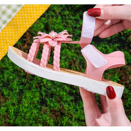 XẢ KHO DÉP SANDAL HOA QUAI DÁN SIÊU MỀM BÉ GÁI