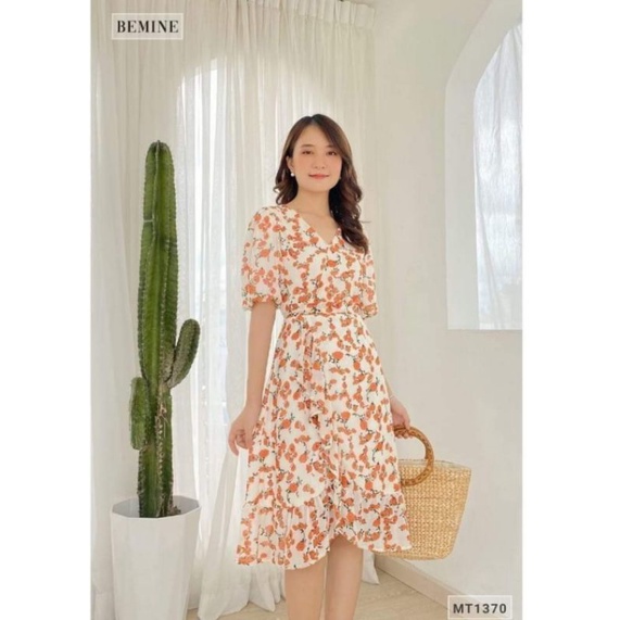 Đầm hoa cam Bemine
