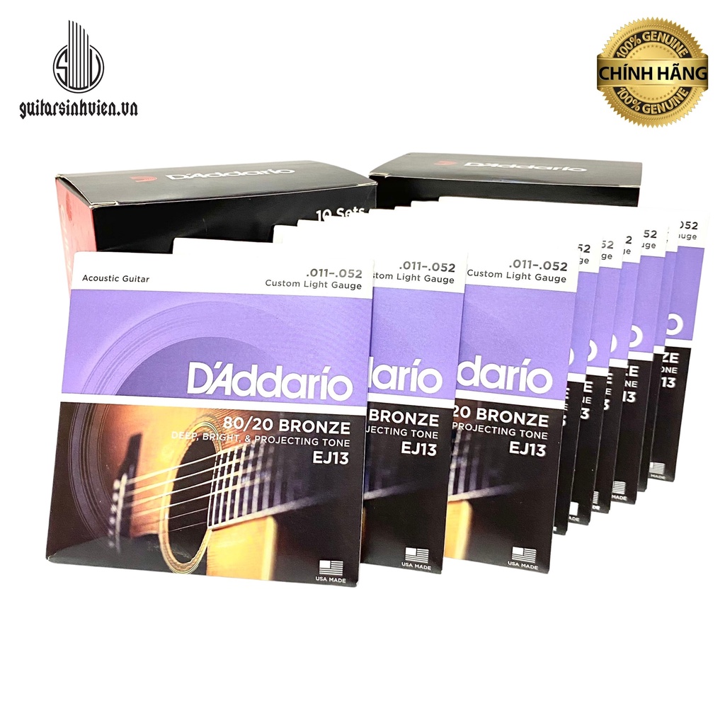 Dây Đàn Guitar Acoustic Chính Hãng Alice A406 - AW432 - AW436 - AWR47 - Da'addario EJ13 - D'addario EJ26