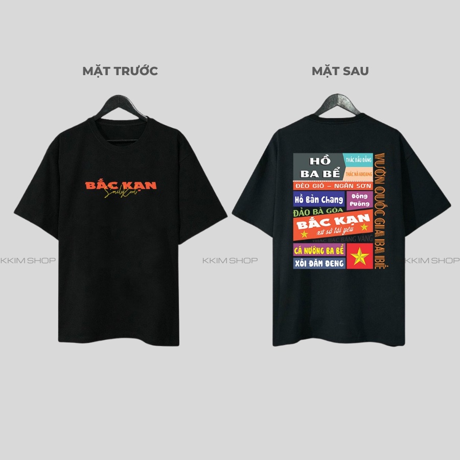 Áo thun tay lỡ BẮC KẠN, Áo phông 63 tỉnh thành Form rộng oversize, chất liệu Cotton KKIMSHOP