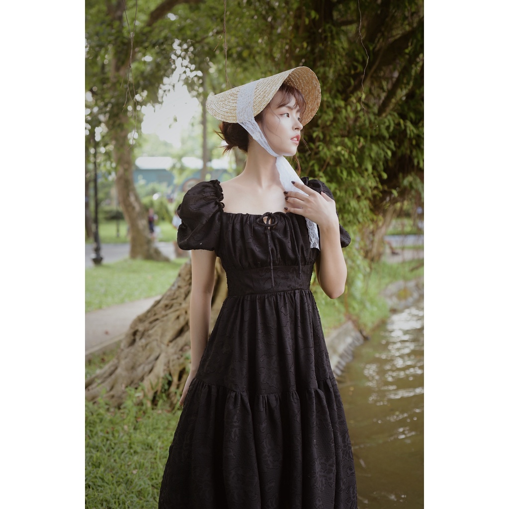Váy Leena Dress Đen Trễ Vai Nàng Thơ Xanh mint_mainichi