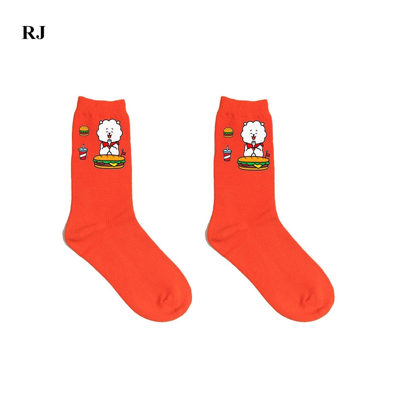 Vớ dài in hình hoạt hình dễ thương cho fan BTS