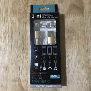 Cáp sạc nam châm 3 đầu đa năng Lightning,Micro USB,Type C
