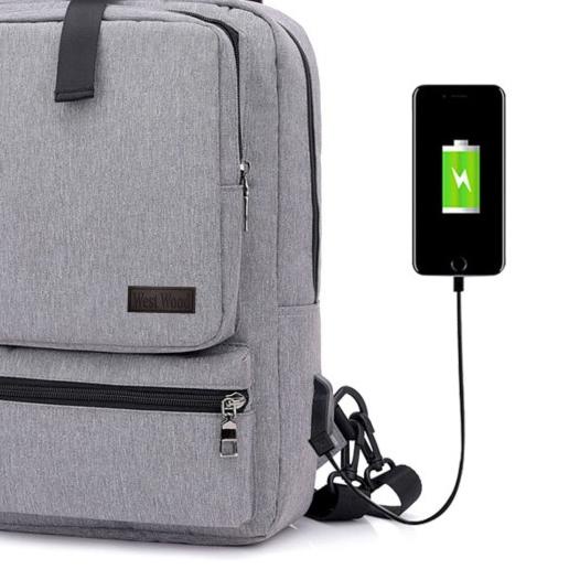 ➩ Ba Lô Denim 2 Trong 1 Có Cổng Sạc USB A609 ♩