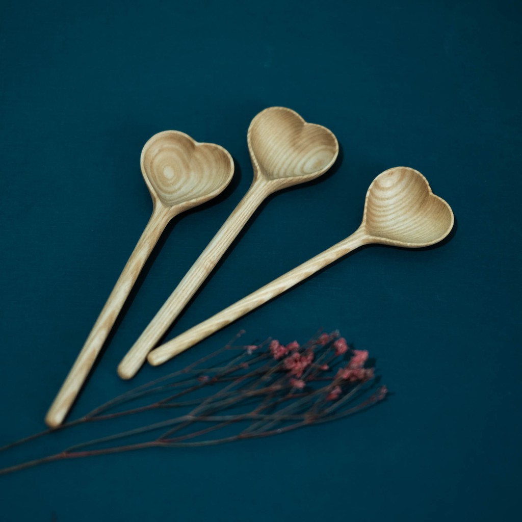 Muỗng gỗ hình trái tim - Thìa gỗ -  wooden spoon