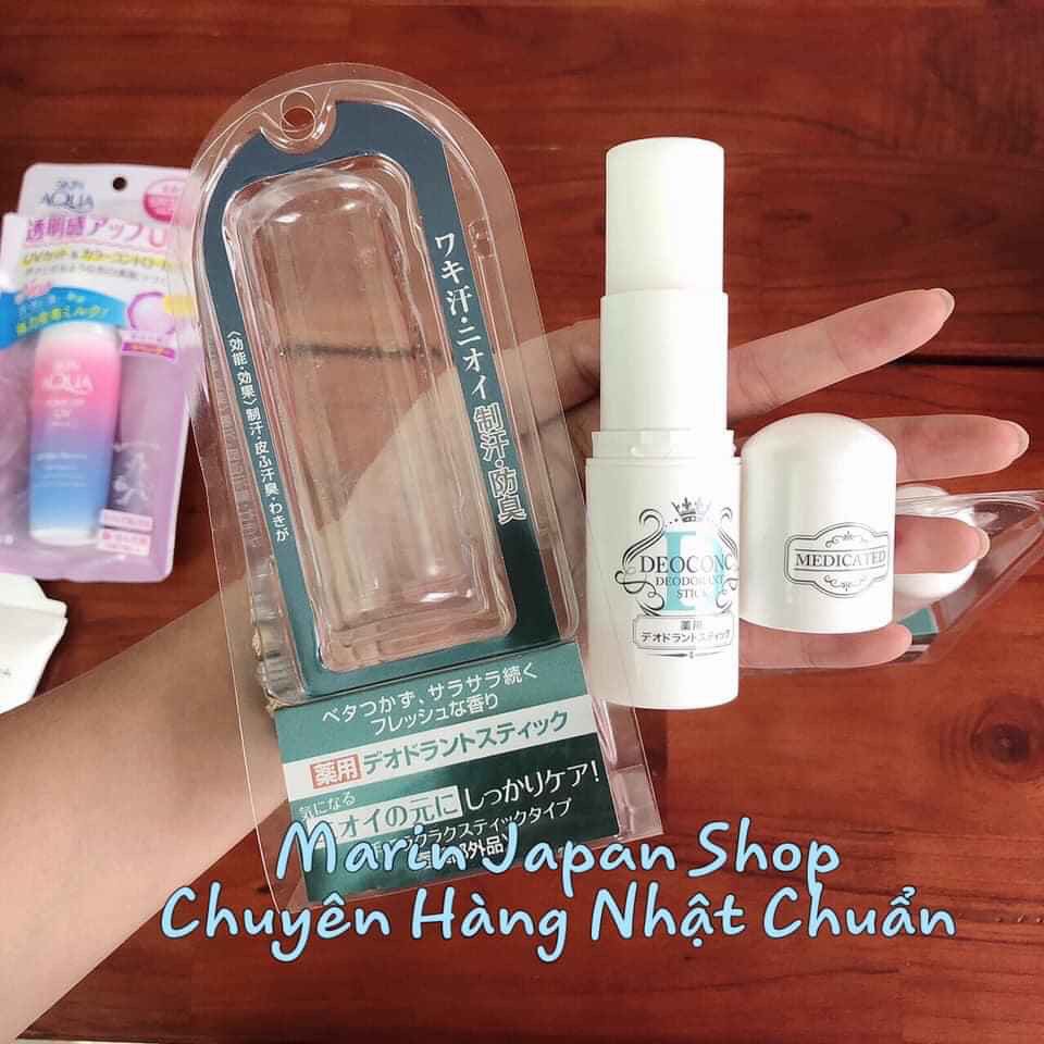 (sale 350k-&gt; 240k)Lăn đá khử mùi Medicated Deoconc Deodorant Stick Nhật Bản mùi hương nhẹ nhàng tươi mới soft stone