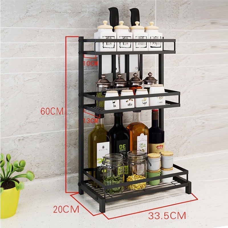 Kệ Đựng Gia Vị Nhà Bếp 3 Tầng Thông Minh SENNAI Thép Cacbon Sơn Tĩnh Điện Cao Cấp Mã KGV3T | BigBuy360 - bigbuy360.vn