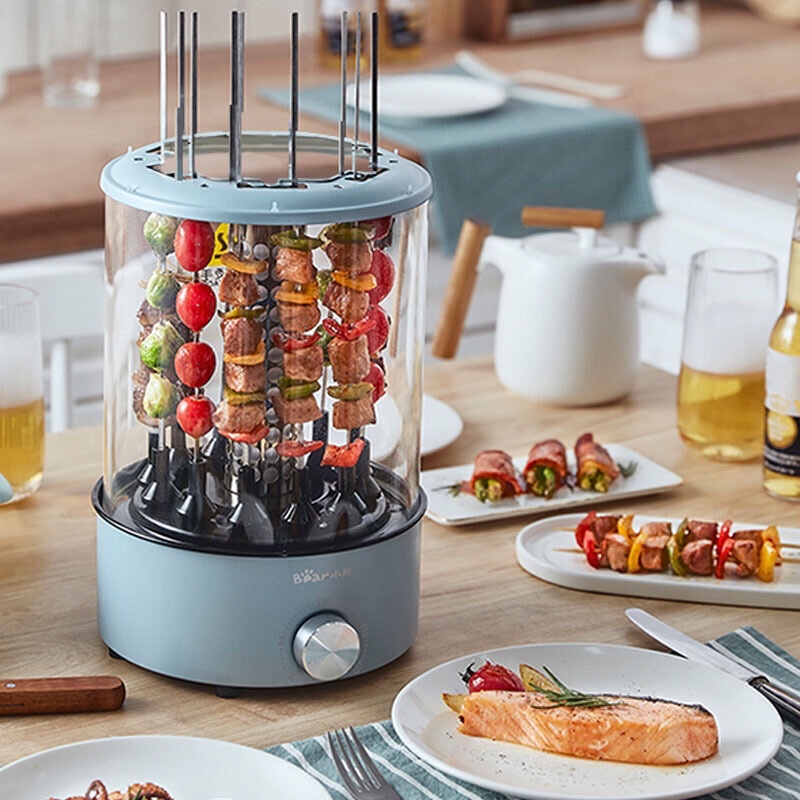 Lò nướng điện BBQ gia dụng, máy nướng thịt BBQ xoay tự động mini hãng BEAR: DKL-S11A1
