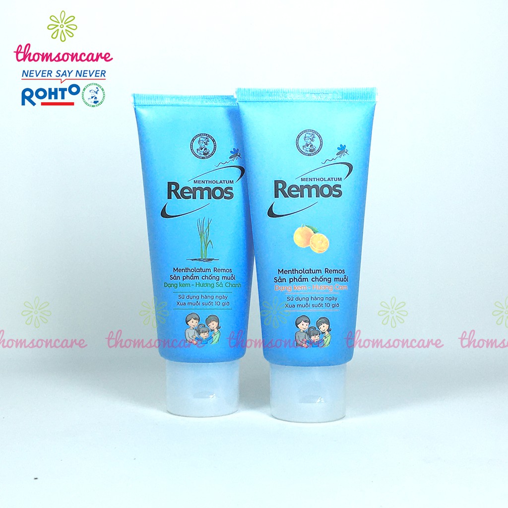 Remos chống muỗi dạng kem, và xịt đuổi muỗi hương lavender, sá chanh, cam an toàn cho cả trẻ em và người lớn