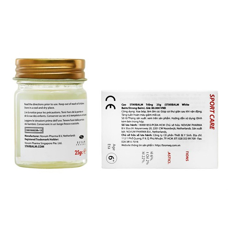 Cao trắng xoa bóp STARBALM 25G dùng trong và sau khi chơi thể thao