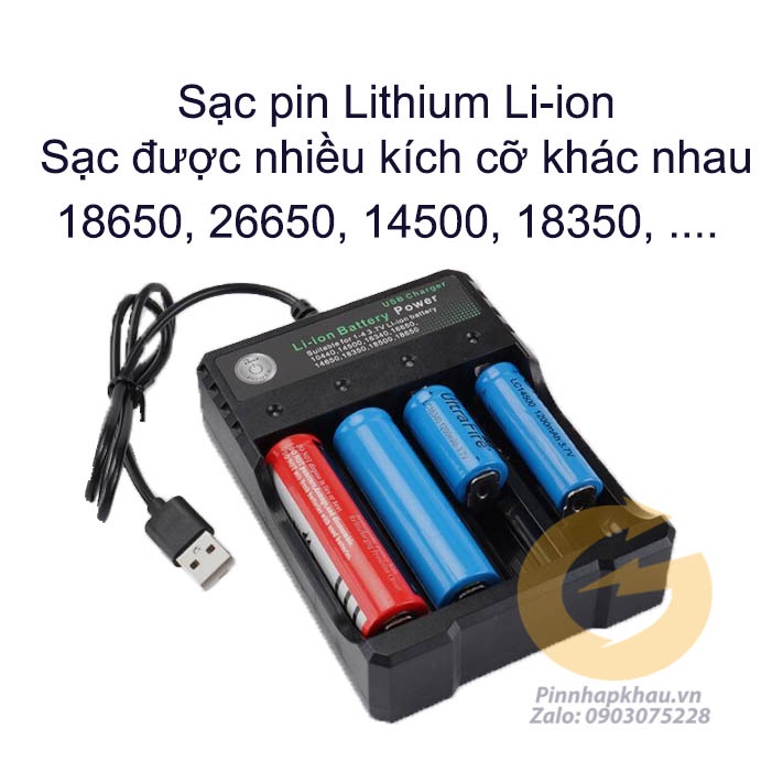 [S6] Sạc 4 cell pin 18650, 26650 Bmax Loại tốt 3.7v 4.2v thông minh, an toàn tự ngắt khi đầy