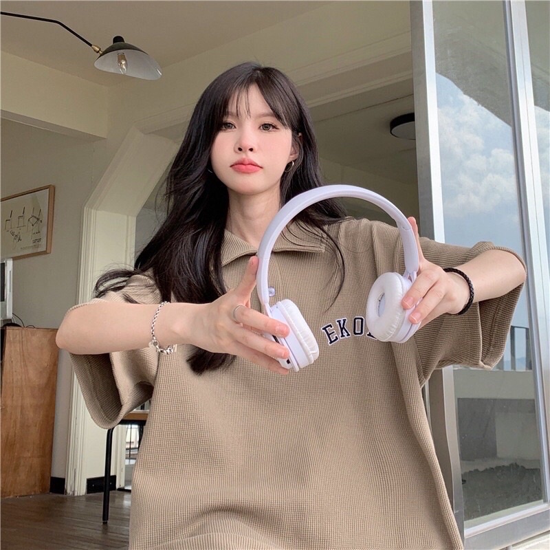 Áo Polo Nam nữ unisex, Áo cổ bẻ tay lỡ chất cotton mềm phong cách Ullzang