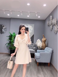 Váy đũi cổ nơ tay bồng