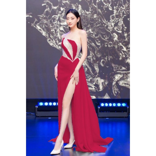Prom Dress -Đầm dạ hội 1 vai hoa búp xẻ tà, phù hợp dự tiệc, sinh nhật, lễ hội, concept, prom, MC, event - NUT's Wedding