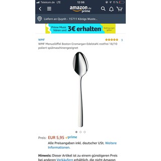 THÌA WMF SIZE ĐẠI - ĂN CƠM - PHỞ