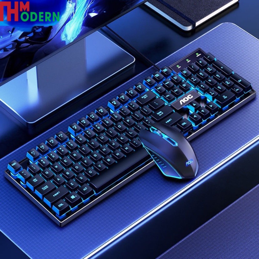 Bàn Phím Kèm Chuột Giả Cơ Có Dây Gaming Tích Hợp Đèn Led, Ánh Sáng Rực Rỡ Dùng Cho Laptop Và PC | BigBuy360 - bigbuy360.vn