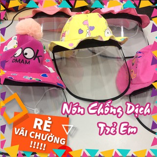 [FREESHIP XTRA] Nón Chống Dịch/Chống Bụi Có Màn Kính Cho Trẻ Kèm Vành Mica Ảnh Thật