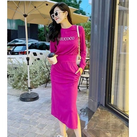 Set chân váy kèm áo tay dài thiết kế tôn dáng sang chảnh dự tiệc dạo phố Thời Trang đồ bộ nữ [XM Minh Phúc]