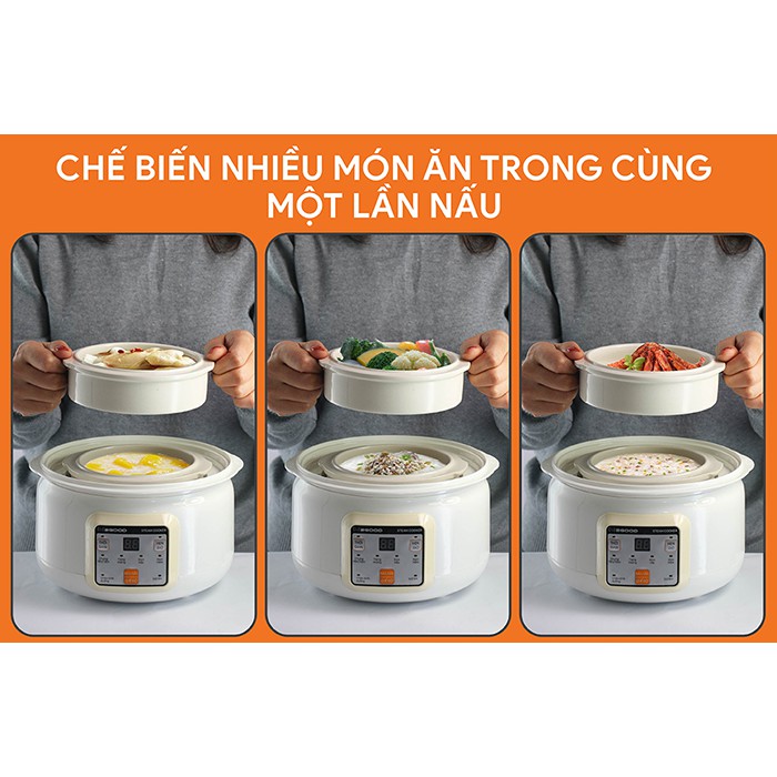 [BẢO HÀNH CHÍNH HÃNG] Nồi Hầm Cháo Cách Thủy 2 tầng 2GOOD A600 (1.5L) Bàn phím Tiếng Việt