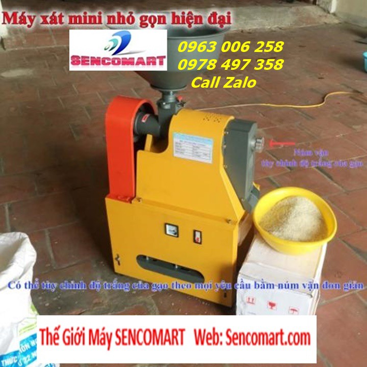 Máy Xát Gạo Mini Liên Hoàn Thiết Kế Nhỏ Gọn Thông Minh  -  Xát Các Loại Gạo Rất Sạch Và Ngon , Bền Bỉ Gía Tốt .