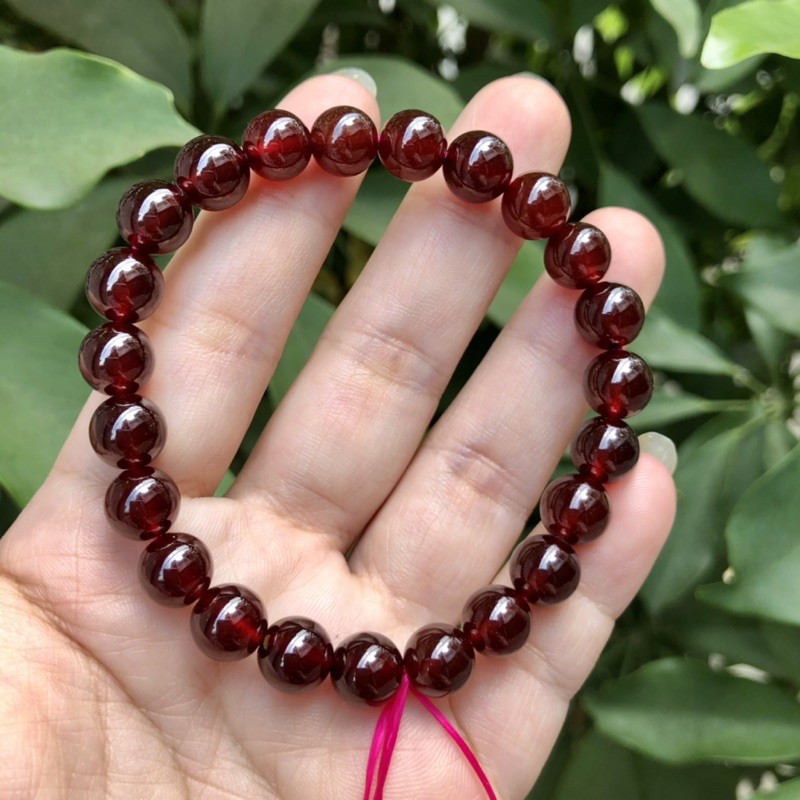 vòng tay garnet đỏ cam