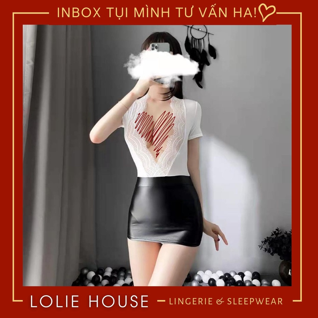 Bộ đồ ngủ cosplay thư ký sexy dáng váy đầm ngủ ôm body cosplay giáo viên sexy LOLIE HOUSE - CP49 | BigBuy360 - bigbuy360.vn