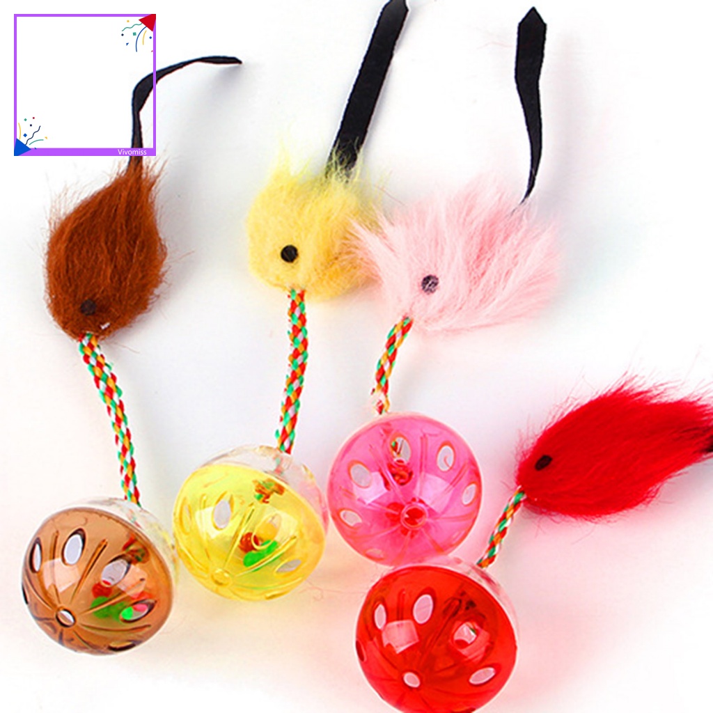 Bóng Đồ Chơi Có Chuông Hình Chuột Giải Tỏa Căng Thẳng Cho Mèo Cưng
