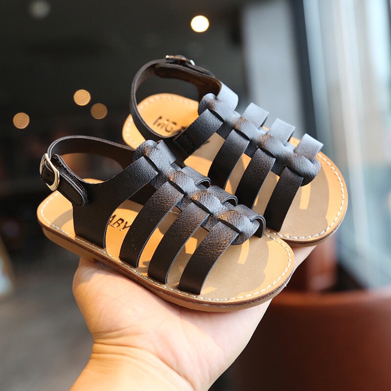 Sandal 4 quai ngang phong cách Hàn cho bé gái hàng fullbox mã V531