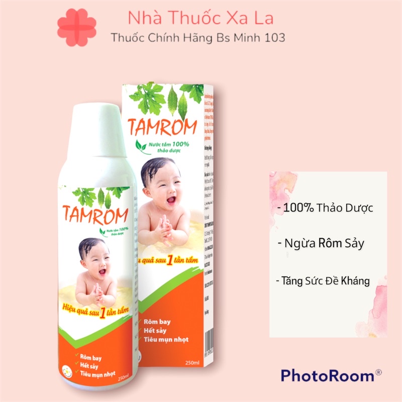 Nước Tắm Thảo Dược Cho Bé Giảm Rôm sẩy- TAMROM Giúp thanh nhiệt giảm dị ứng tăng cường sức khoẻ cho Bé