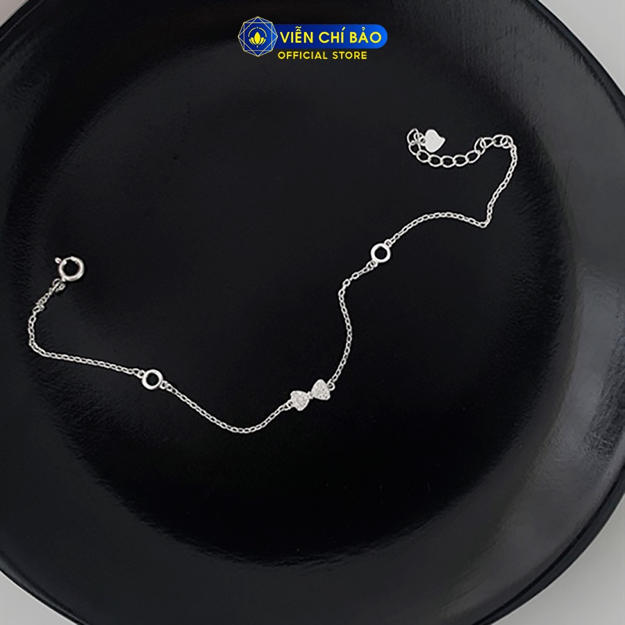 Lắc tay bạc nữ hình nơ đính đá chất liệu bạc 925 thời trang phụ kiện trang sức nữ Viễn Chí Bảo L400721