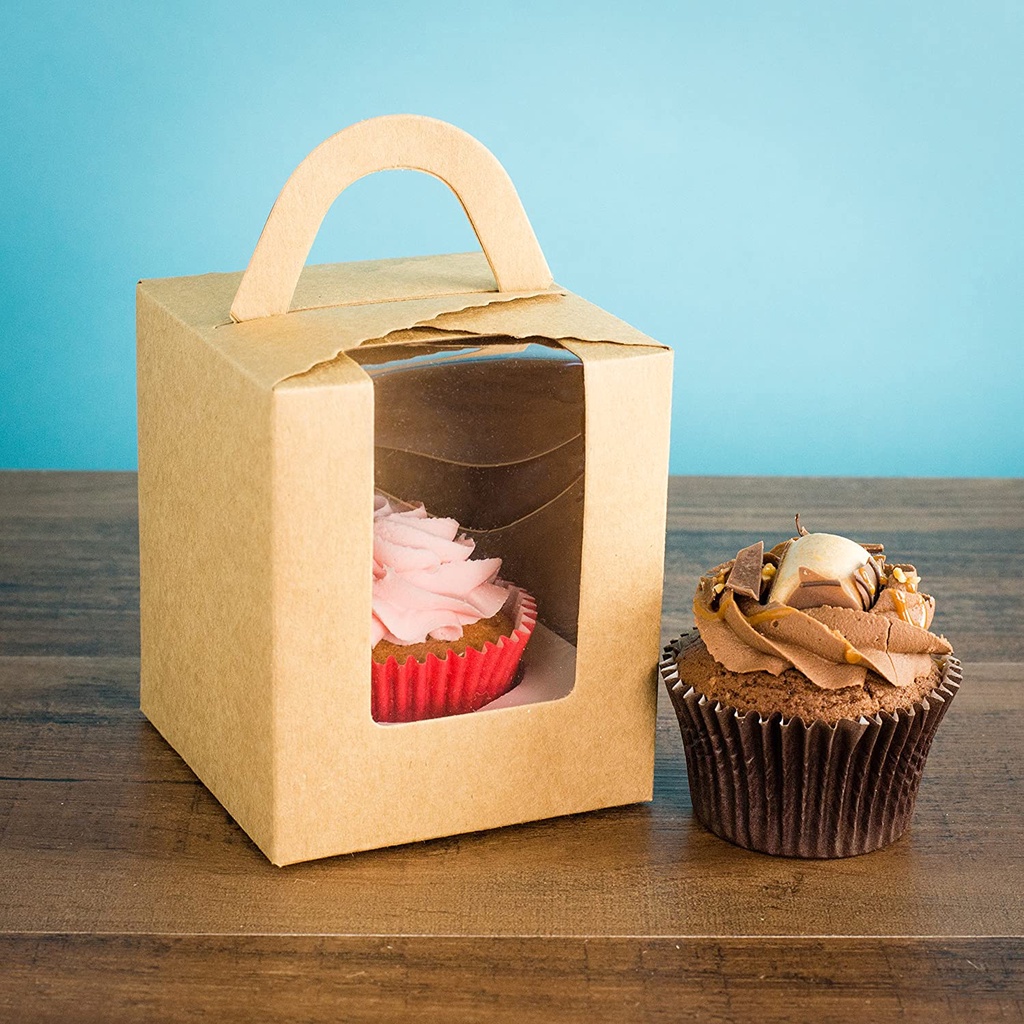 Hộp Đựng Bánh Cupcake 1 Ngăn Vuông - Giao màu ngẫu nhiên