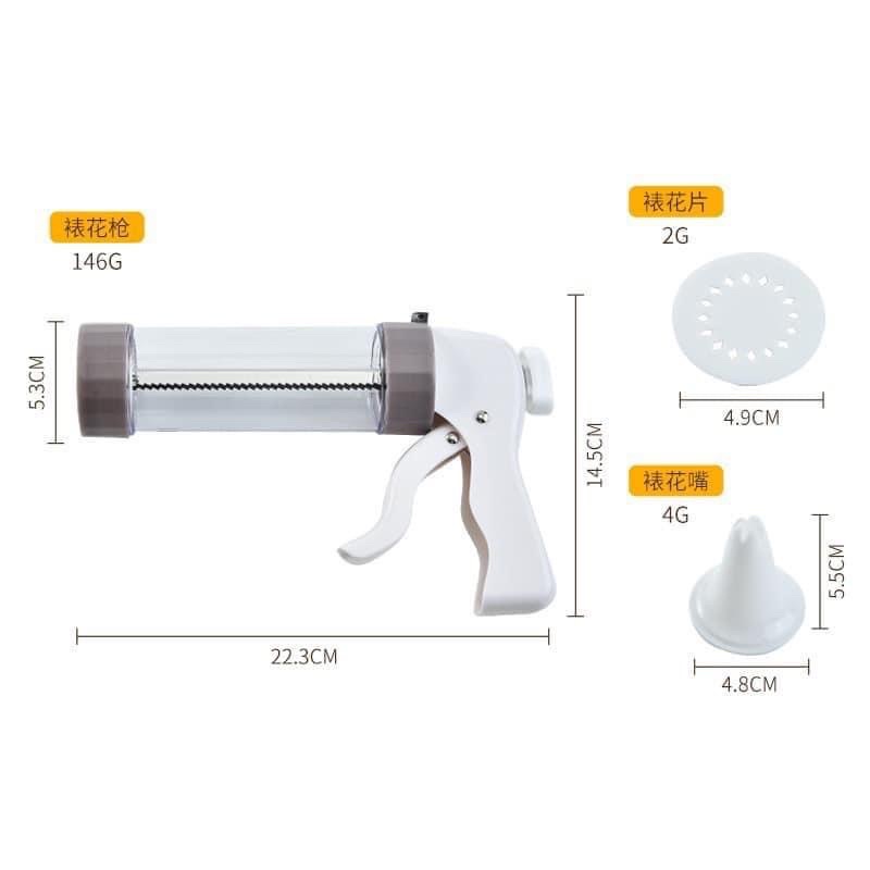 SÚNG LÀM BÁNH KÈM KHUÔN 20 CHI TIẾT TẠO HÌNH CỰC ĐẸP( KHUÔN LÀM BÁNH KÈM SÚNG)