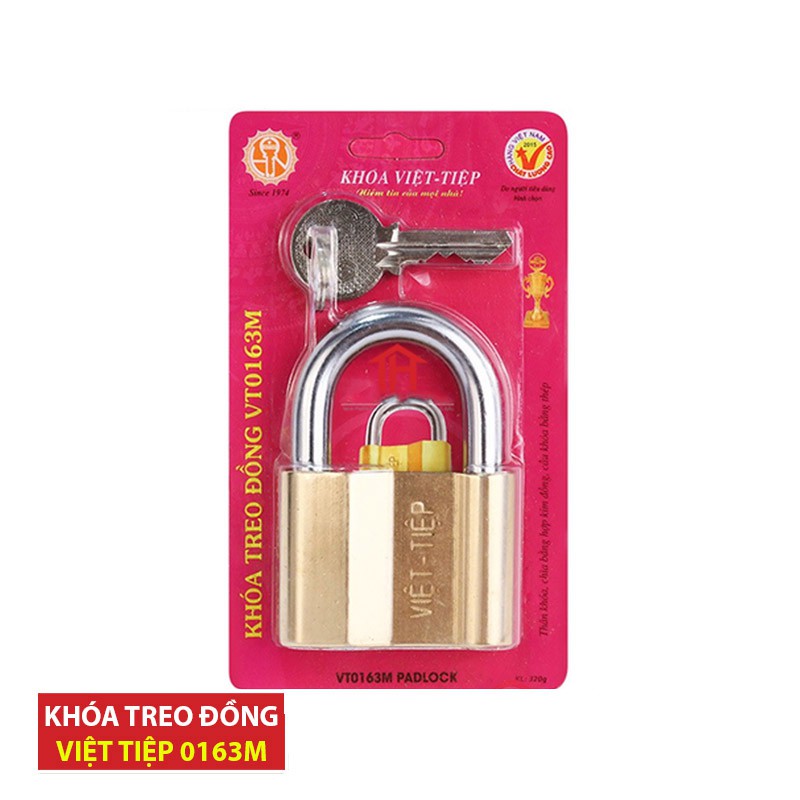 Ổ khoá cao cấp Việt Tiệp loại lớn 85 x 58mm, ổ khóa bấm đồng