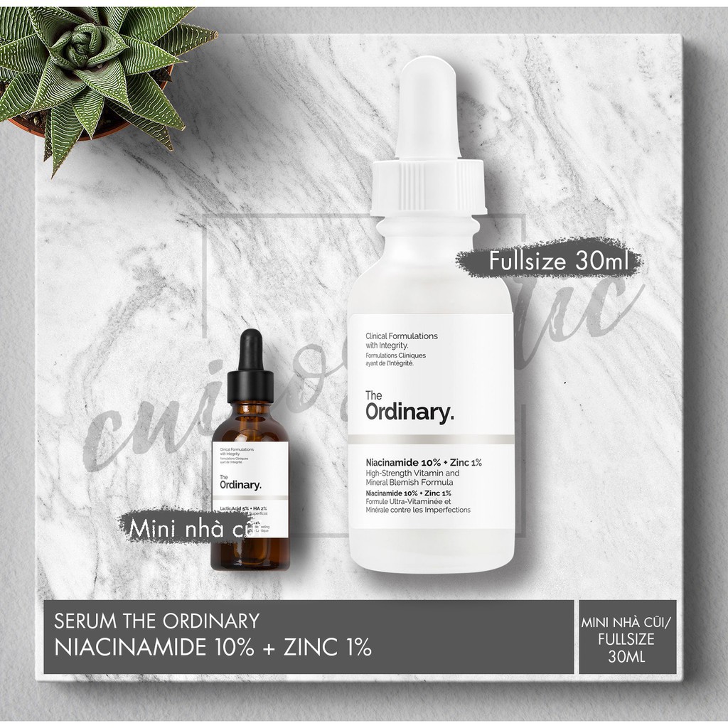Serum Niacinamide 10% + Zinc 1% 30ml The ORDINARY Ngừa Viêm, Se Khít Lcl