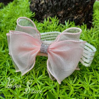 Băng đô handmade nơ voan dây đá cho bé