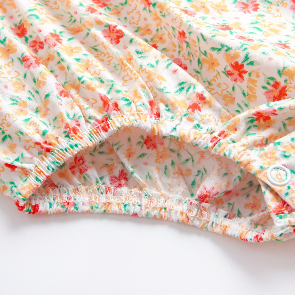 Áo Liền Quần Sanlutoz Cho Bé Sơ Sinh Họa Tiết Hoa Phong Cách Công Chúa