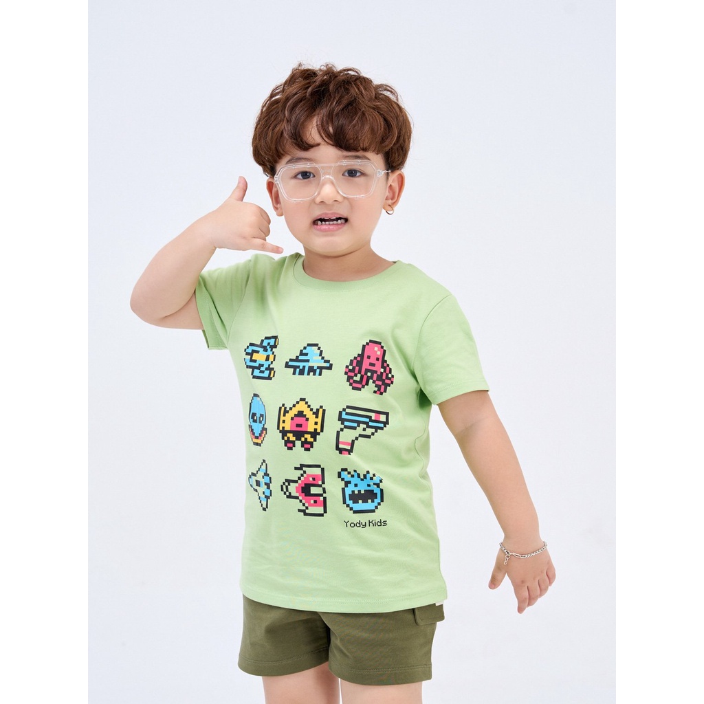 Áo T-Shirt Trẻ Em YODY In Hình Ngộ Nghĩnh, áo phông cổ tròn cộc tay bé trai bé gái thoáng mát  TSK5043